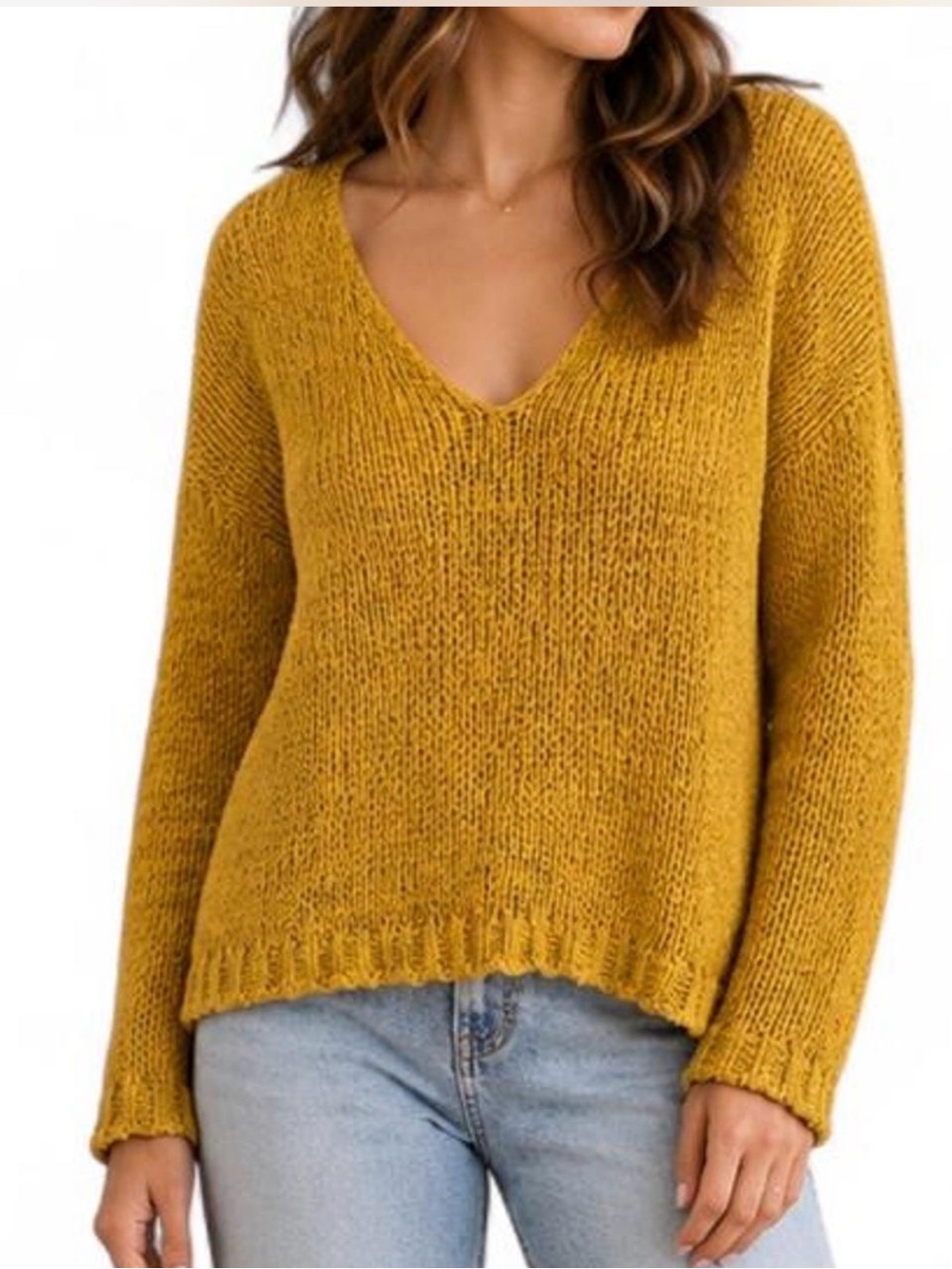 H&M V‑Neck Open Knit Sweater